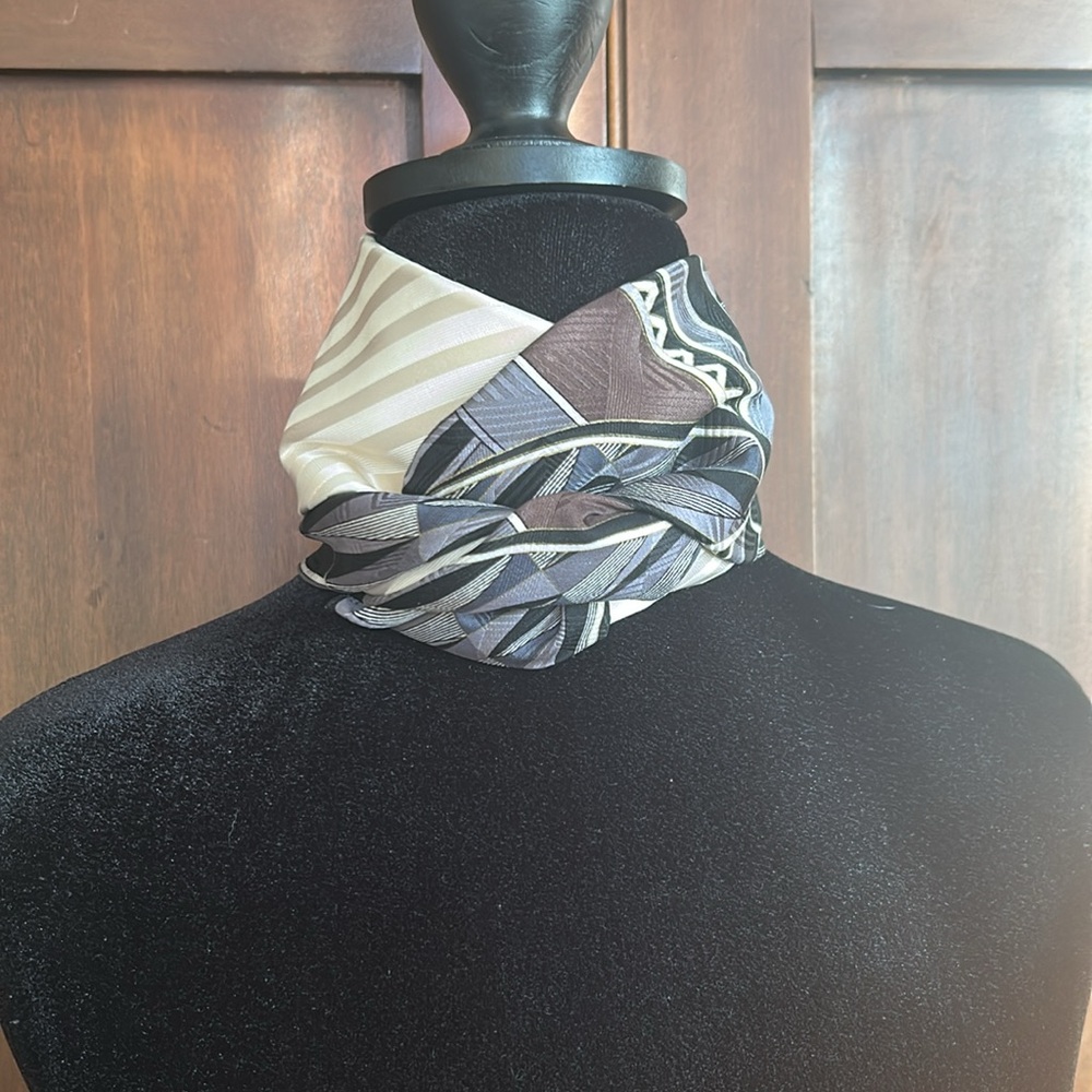 Upcycled Vintage Ties Scarf - Annie Hall Vibes 2 - Picture 3 of 7